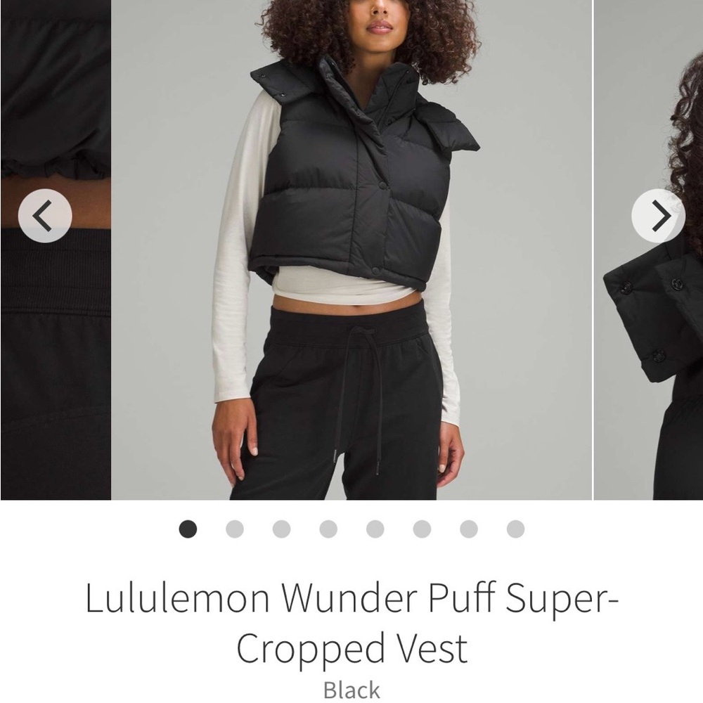 RARE NWOT Lululemon Wunder PuffSuper Cropped Vest Sz 14 *black*